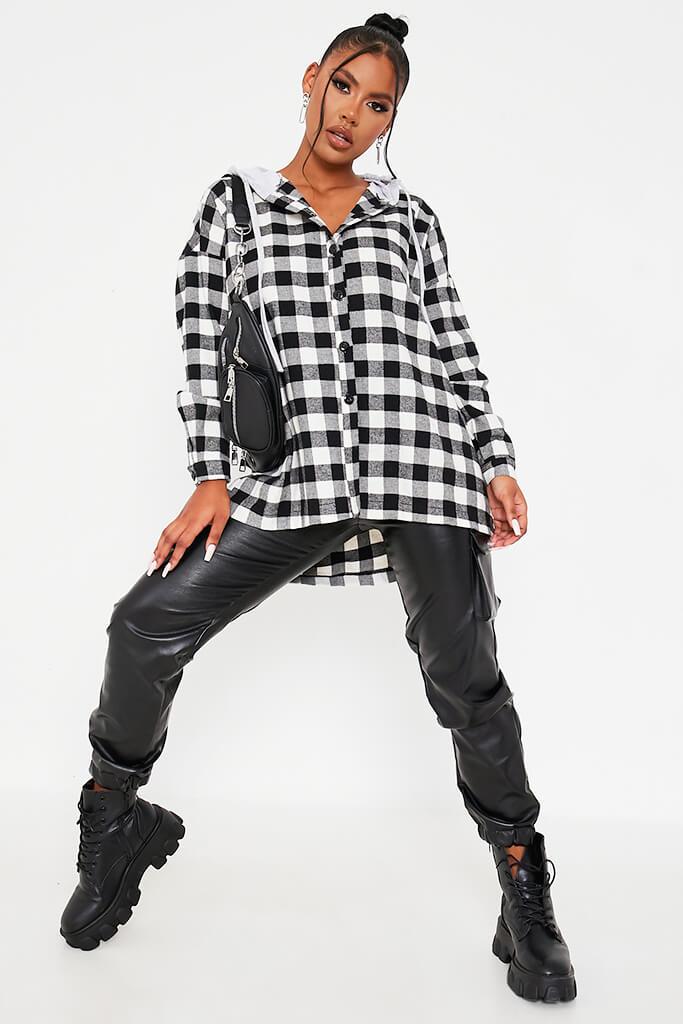 Black & White White Check Shacket With Hood | Shacket | I SAW IT FIRST