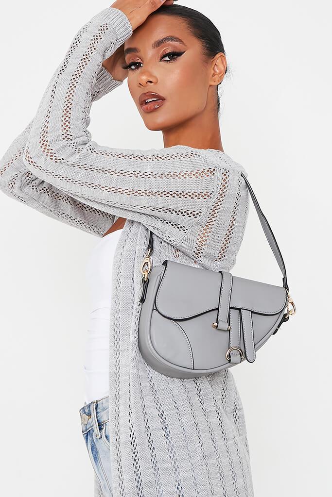 Grey D Ring Detail Saddle Bag | Accessories | Bags & purses | I SAW IT ...