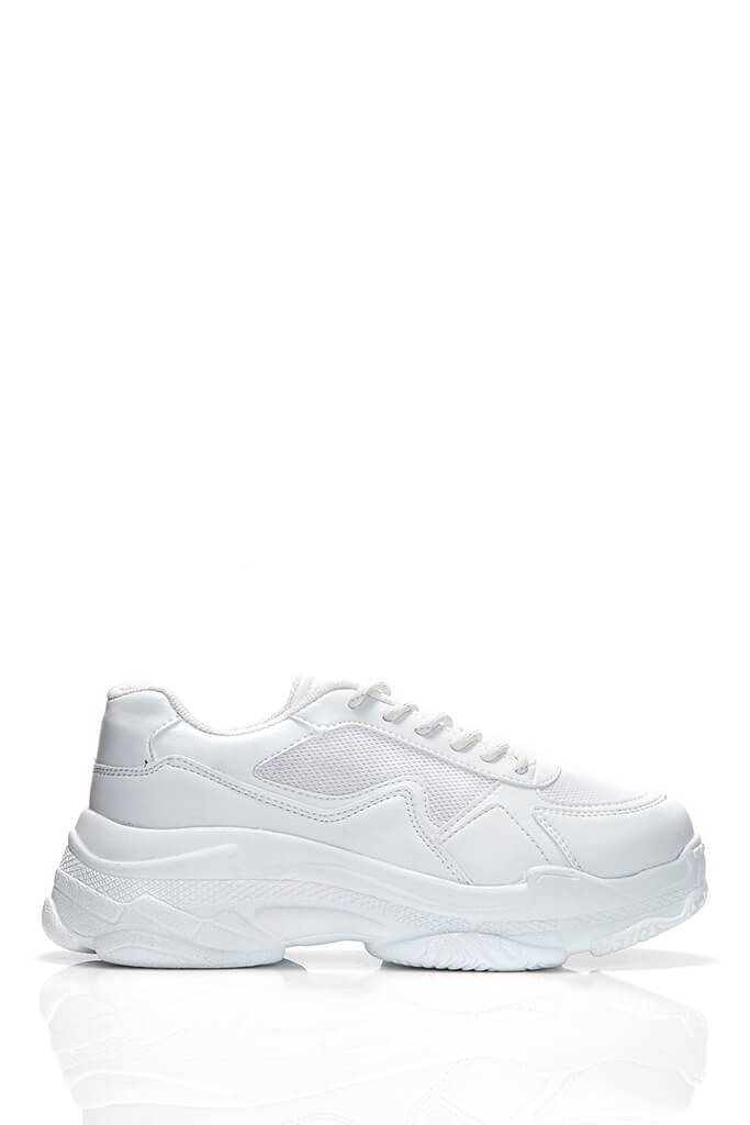 White Chunky Sole Trainers