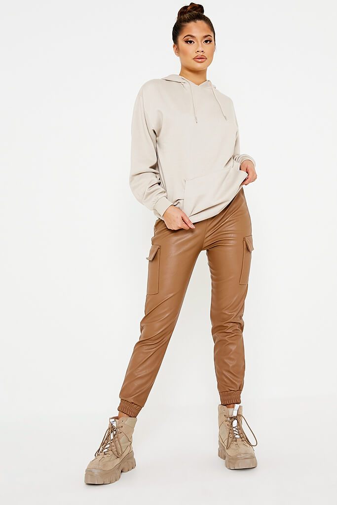 leather cargo joggers