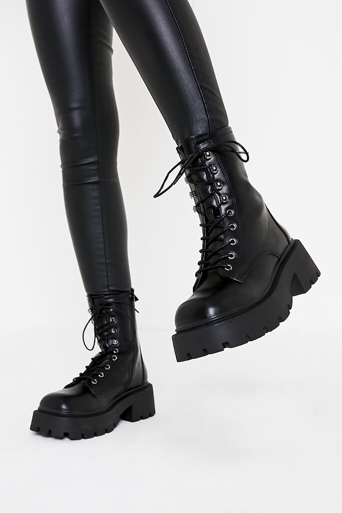chunky lace up ankle boot