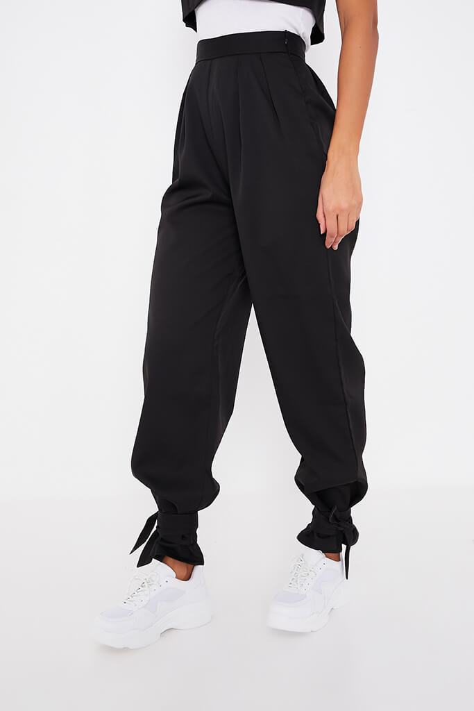 Black Tie Ankle Woven Cargo Trouser | I SAW IT FIRST
