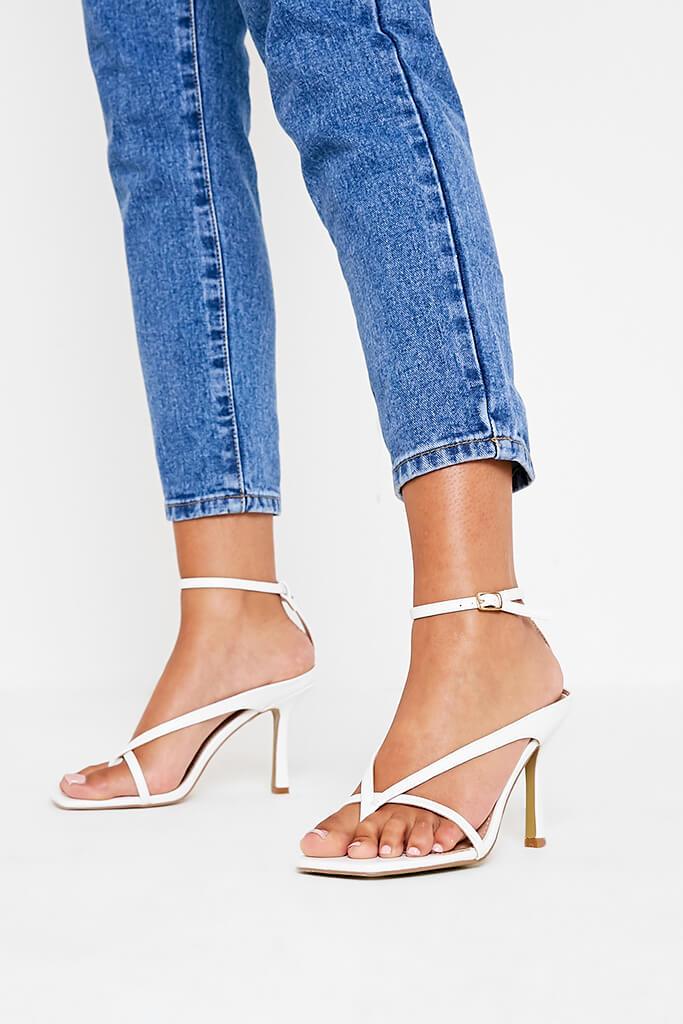 White Square Toe Strappy Heels | High heels | I SAW IT FIRST