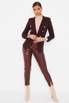 Chocolate Military Style Fitted Blazer | Coats & jackets | Blazer | I ...