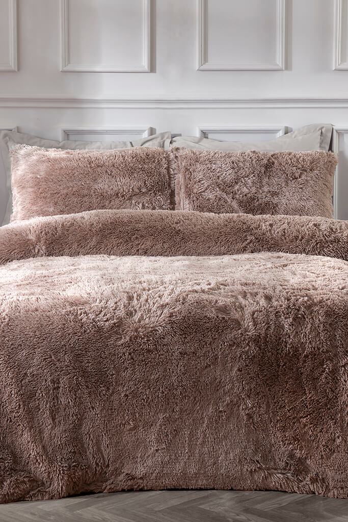 Mink Super King Size Set Shaggy Faux Fur Bedding Duvet Set I Saw It First