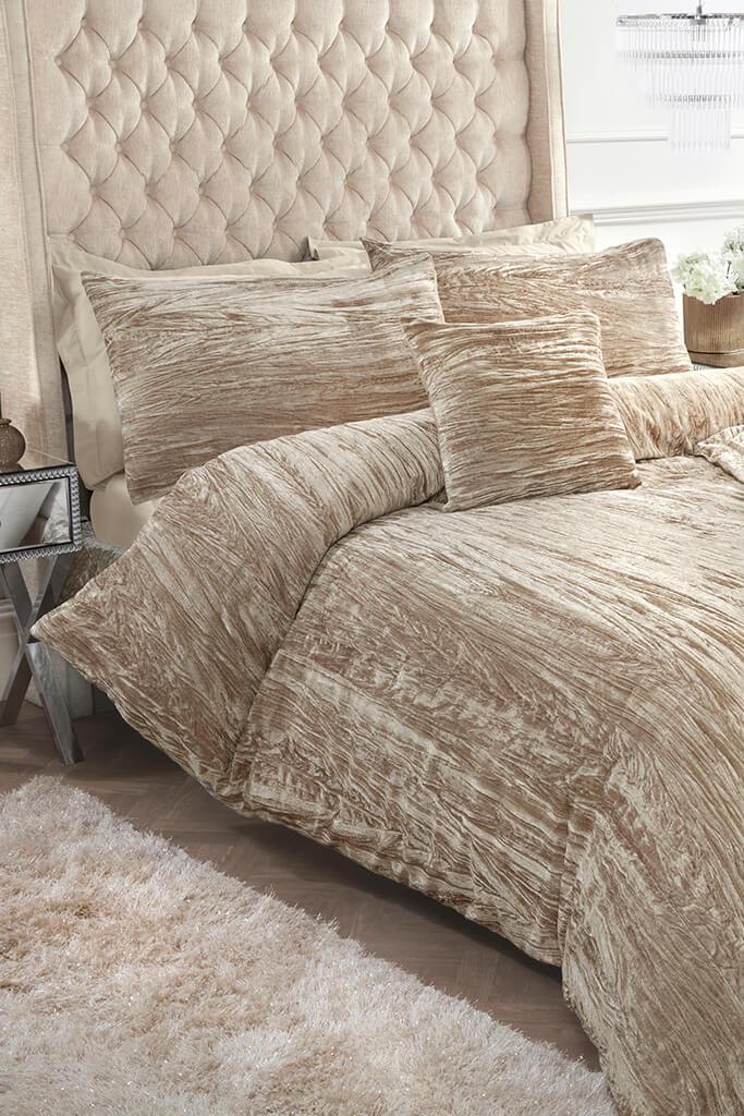 Gold Super King Size Crinkle Velvet Bedding Set Duvet Set I Saw It First