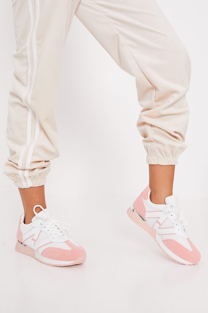 Pink Colour Block Trainers