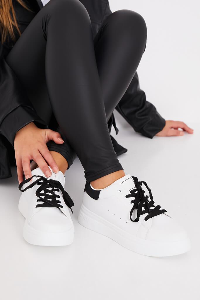 Black Colour Block Lace Trainer