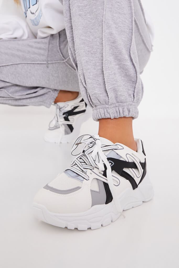 White Strap Detail Chunky Trainer