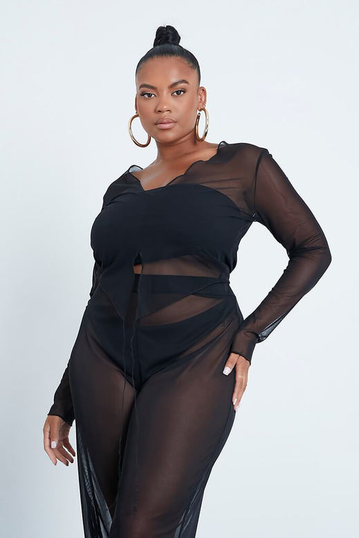 black plus size mesh top - Quality assurance - OFF 66%