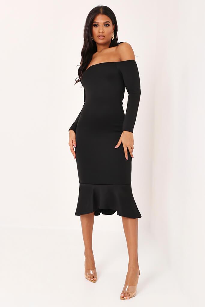 fluted midi dress