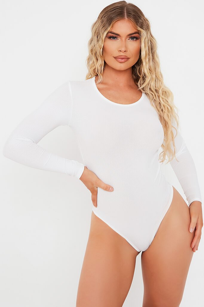 white ribbed bodysuit