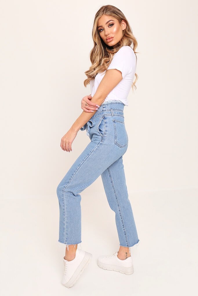 high waisted paper bag jeans