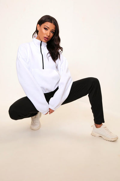 Download White Half Zip Ponte Sweatshirt | Tops | Sweat | I SAW IT ...