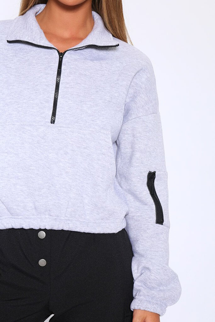 half zip sweatshirt with pockets