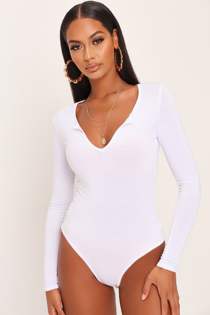 white long sleeve bodysuit