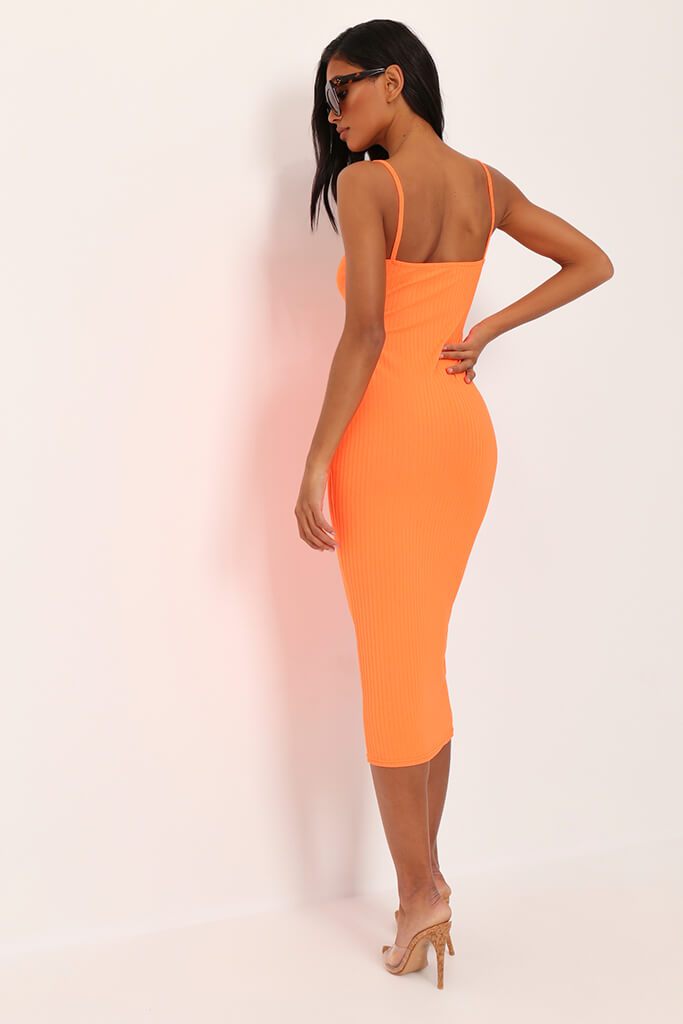 orange midaxi dress