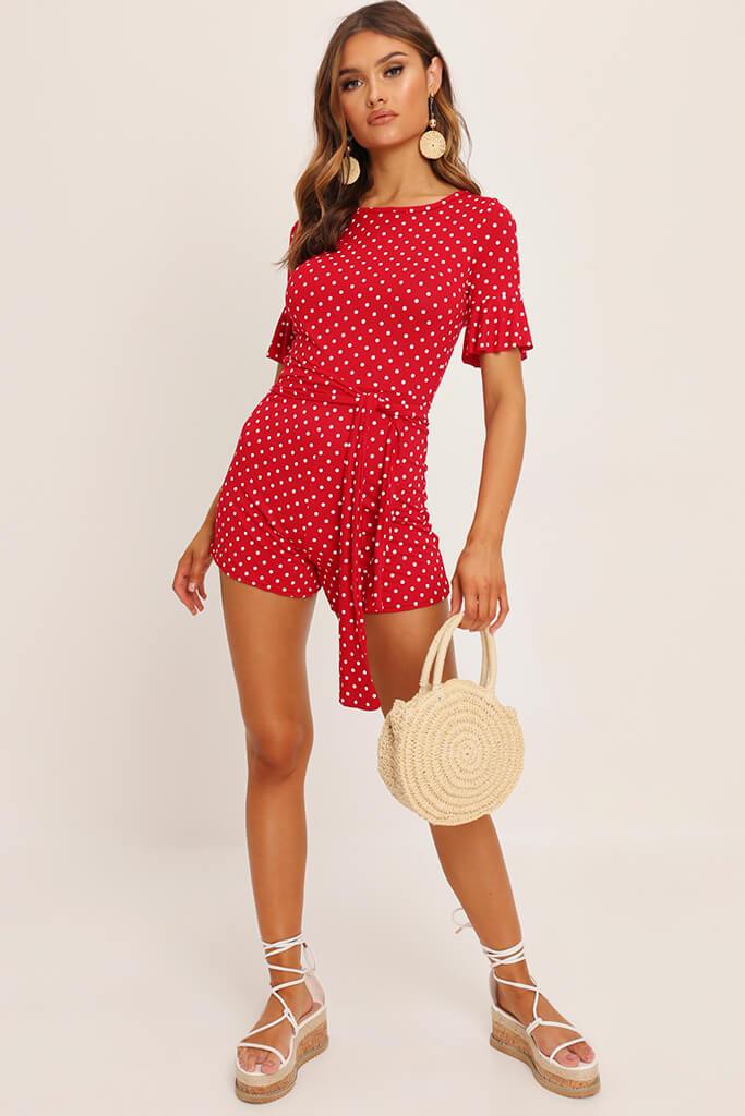 red spotty playsuit