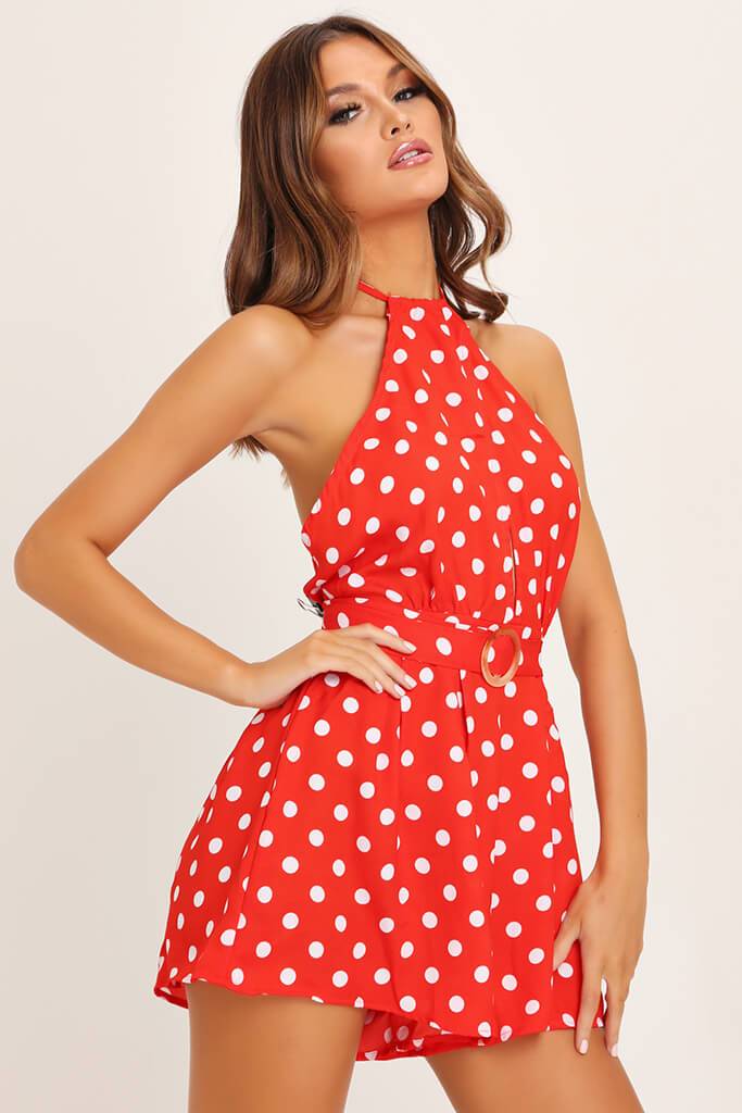 red spotty playsuit