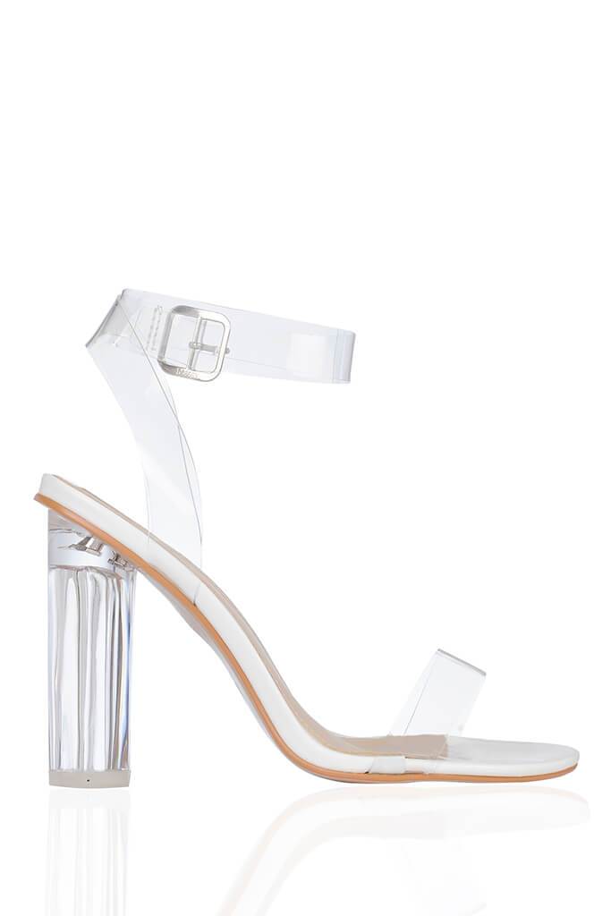 perspex heels white