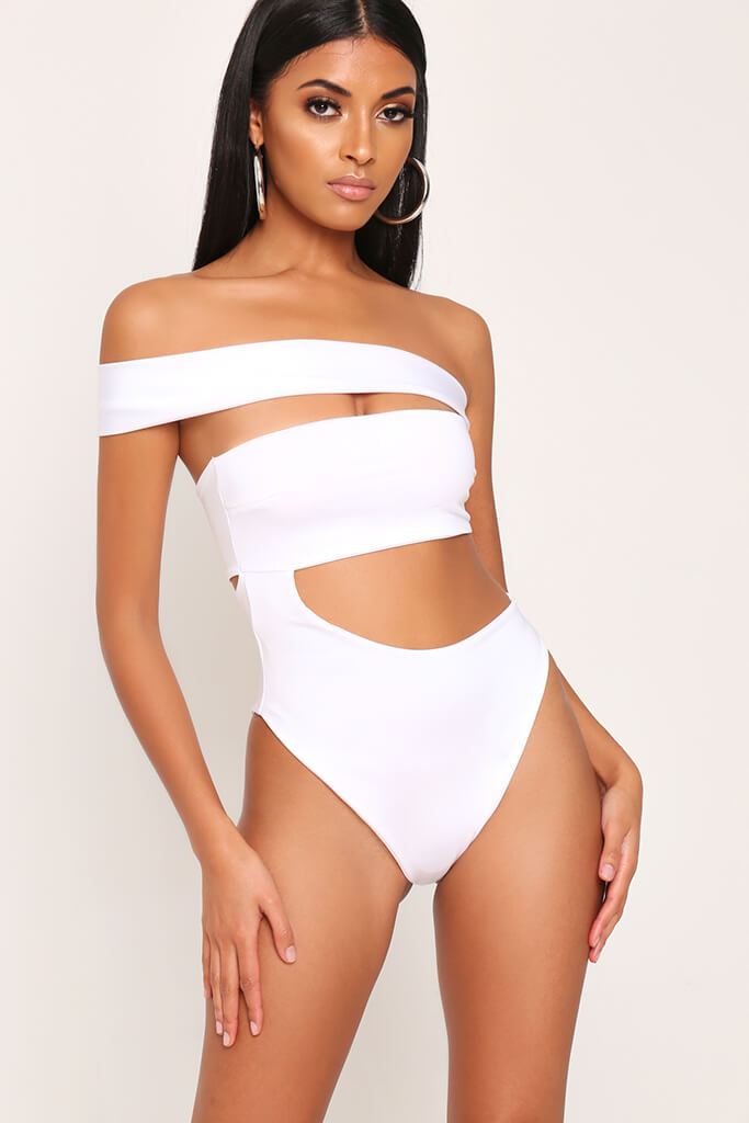 white cut out swimsuit