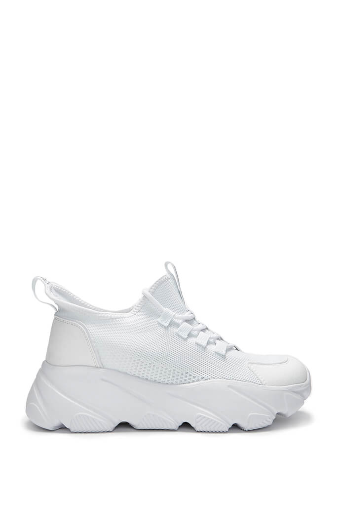 White Chunky Mesh Trainers