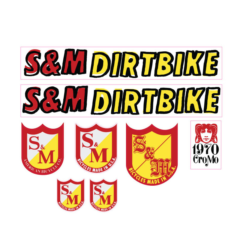 S M Dirt Bike Handwritten Font Bmx Decal Set Re Rides