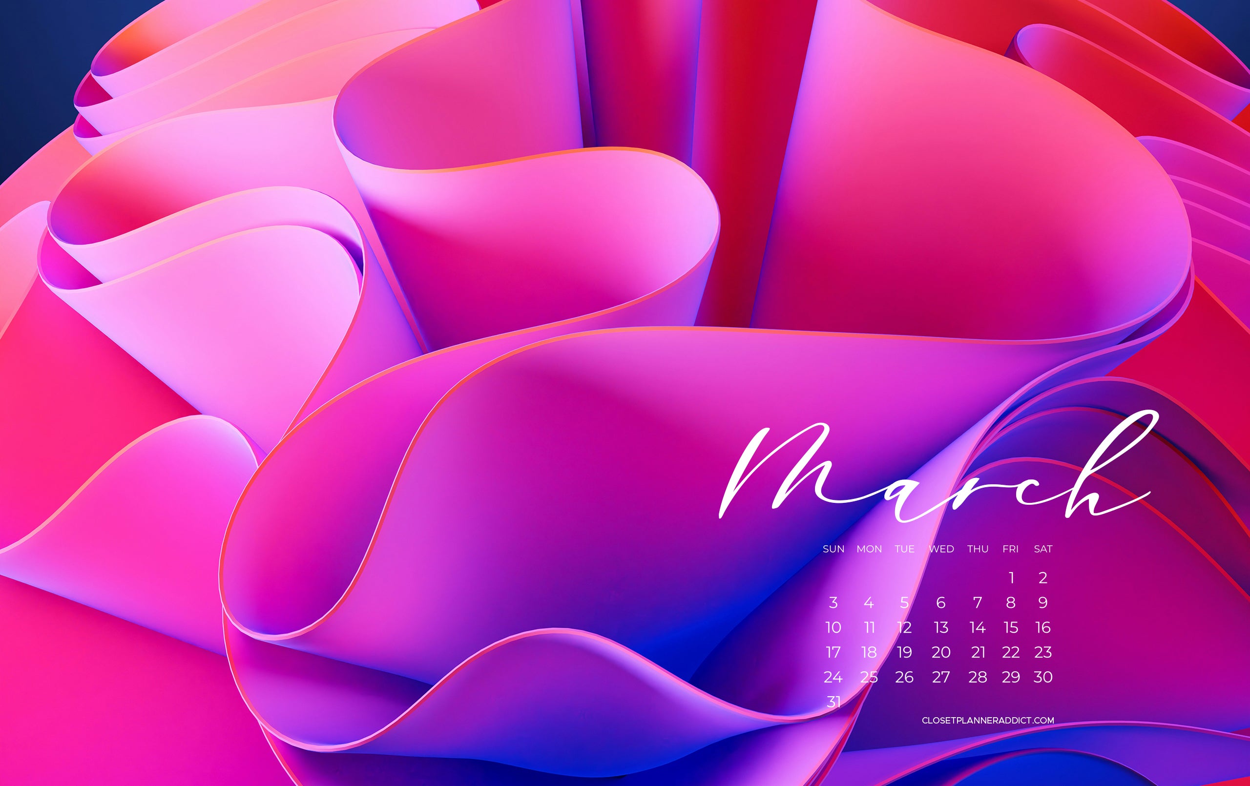 Free March 2024 Wallpapers by Closet Planner Addict