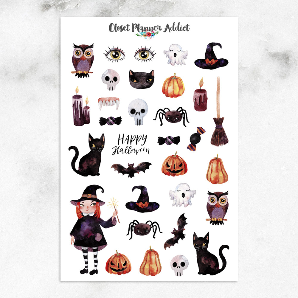 Creepy Eyeball Stickers (1/2 each), Halloween Planner Stickers, Fall  Stickers, Halloween Stickers for Calendars, Planners and more