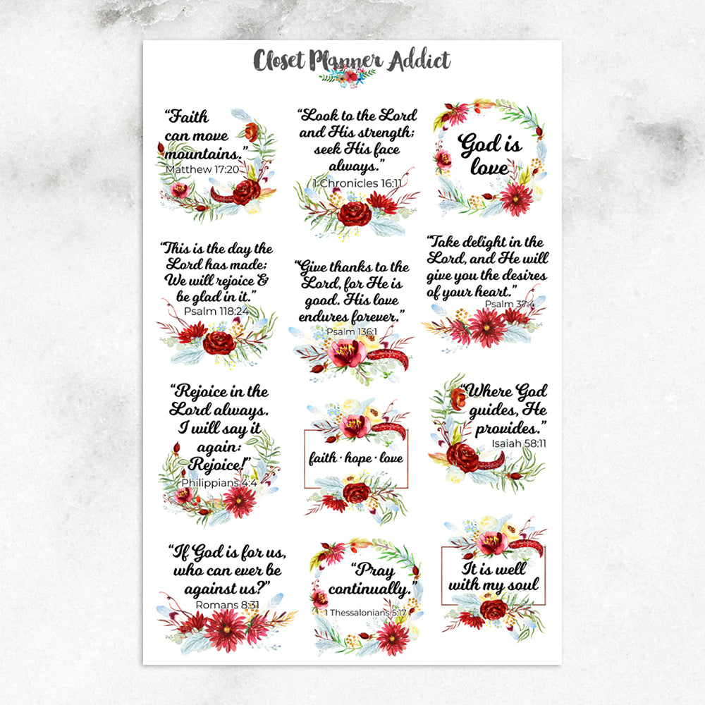 Bible Verse Stickers - Craft Penguin Planner