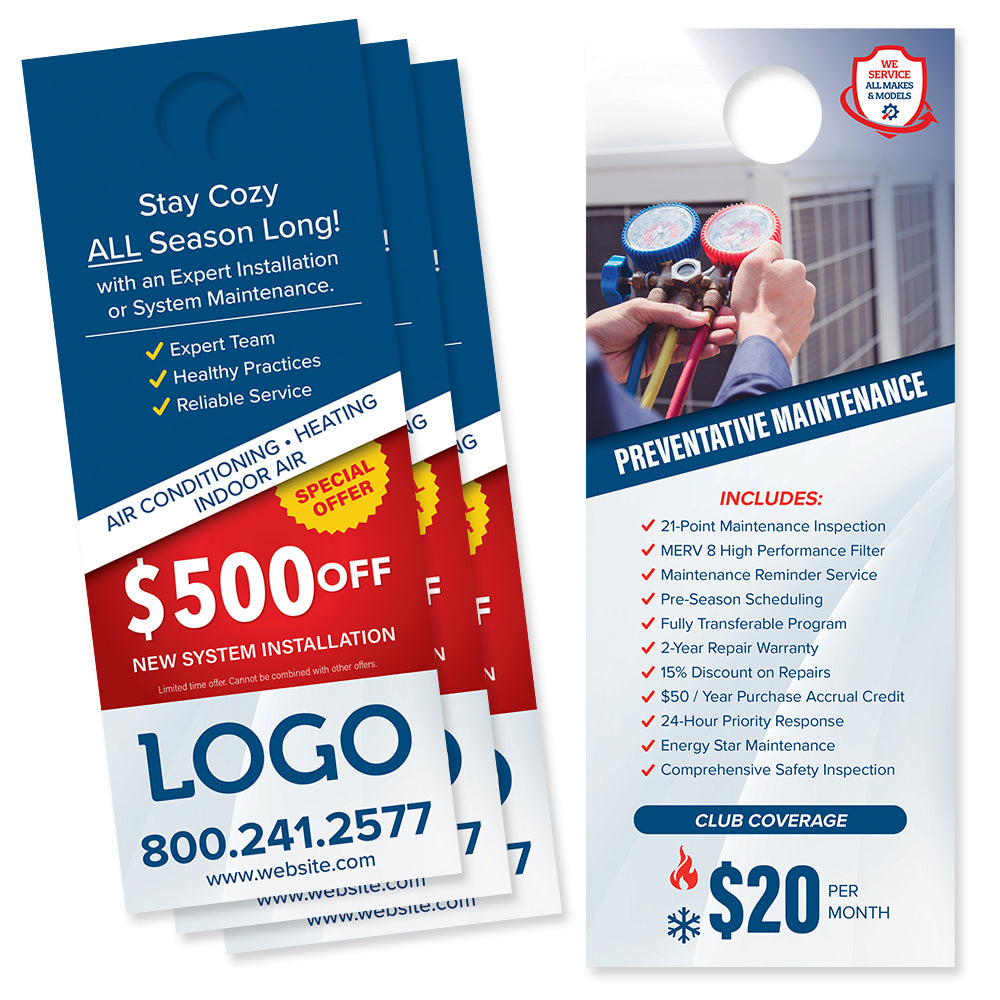 HVAC Service Plan Door Hanger - HVAC Print Marketing | FREE Shipping ...