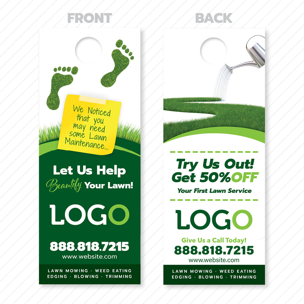 Lawn Care Door Hanger - Designed & Printed - FREE Shipping – Footbridge ...