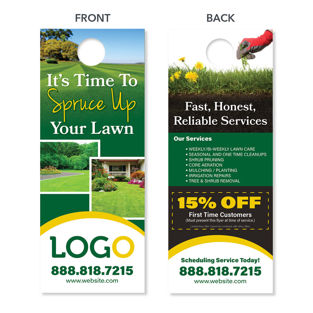 lawn-care-door-hanger-designed-printed-free-shipping-footbridge-marketing