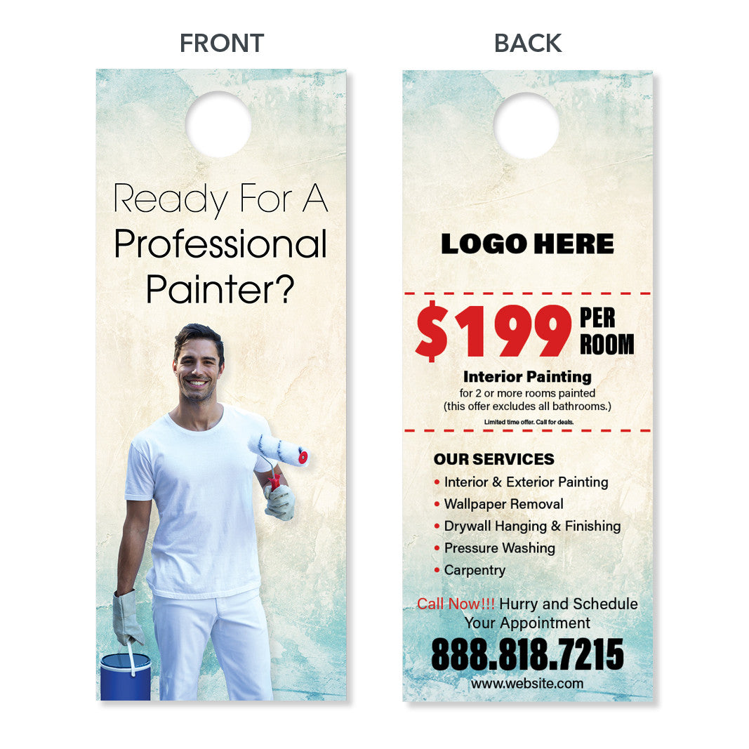 Door Hangers for Painters - Designed & Printed - FREE Shipping – Footbridge  Marketing