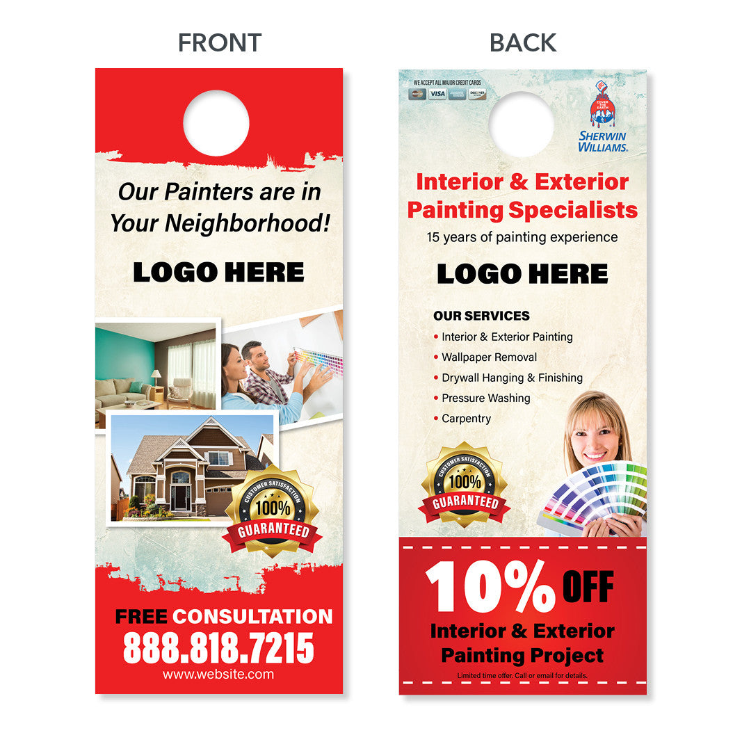 Door Hangers for Painters - Designed & Printed - FREE Shipping – Footbridge  Marketing