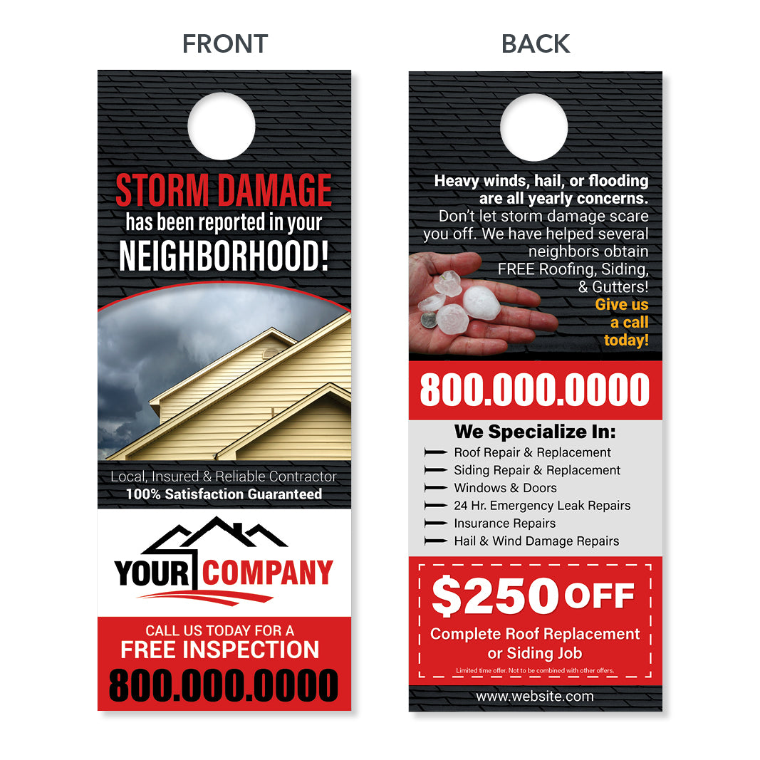 Hail Damage Door Hanger