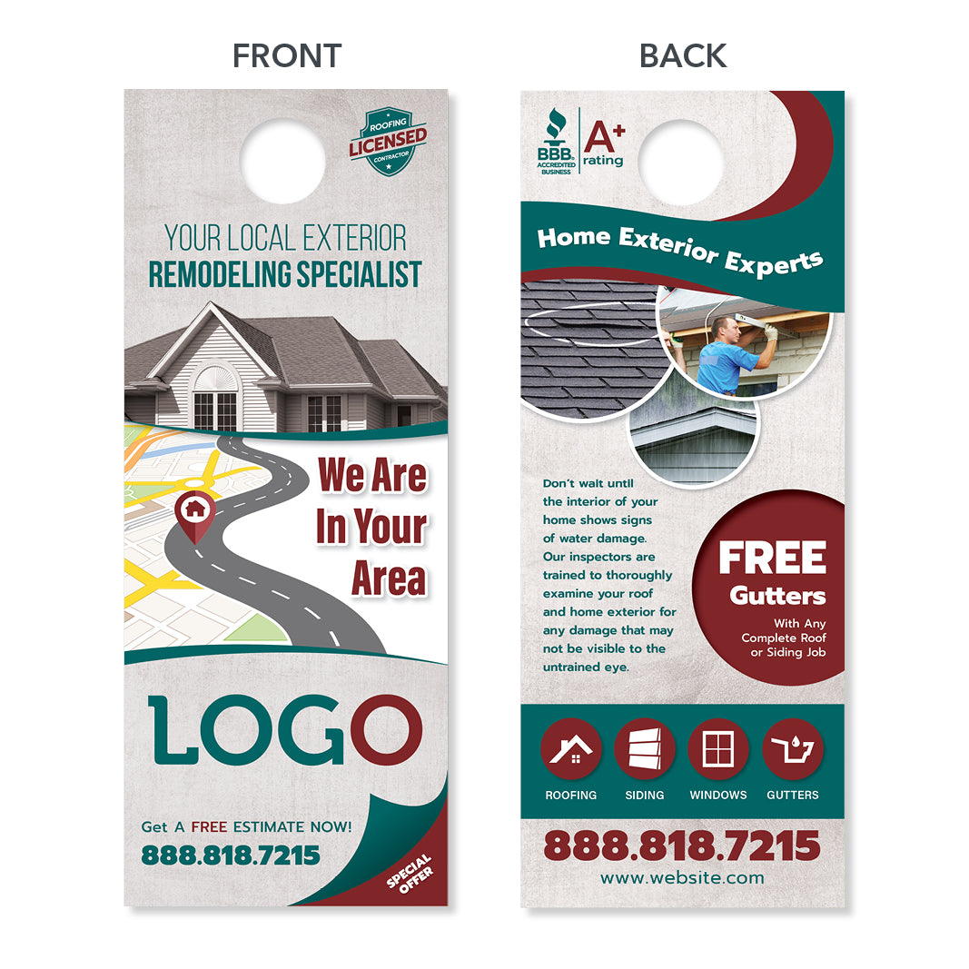 Door Hangers for Painters - Designed & Printed - FREE Shipping – Footbridge  Marketing