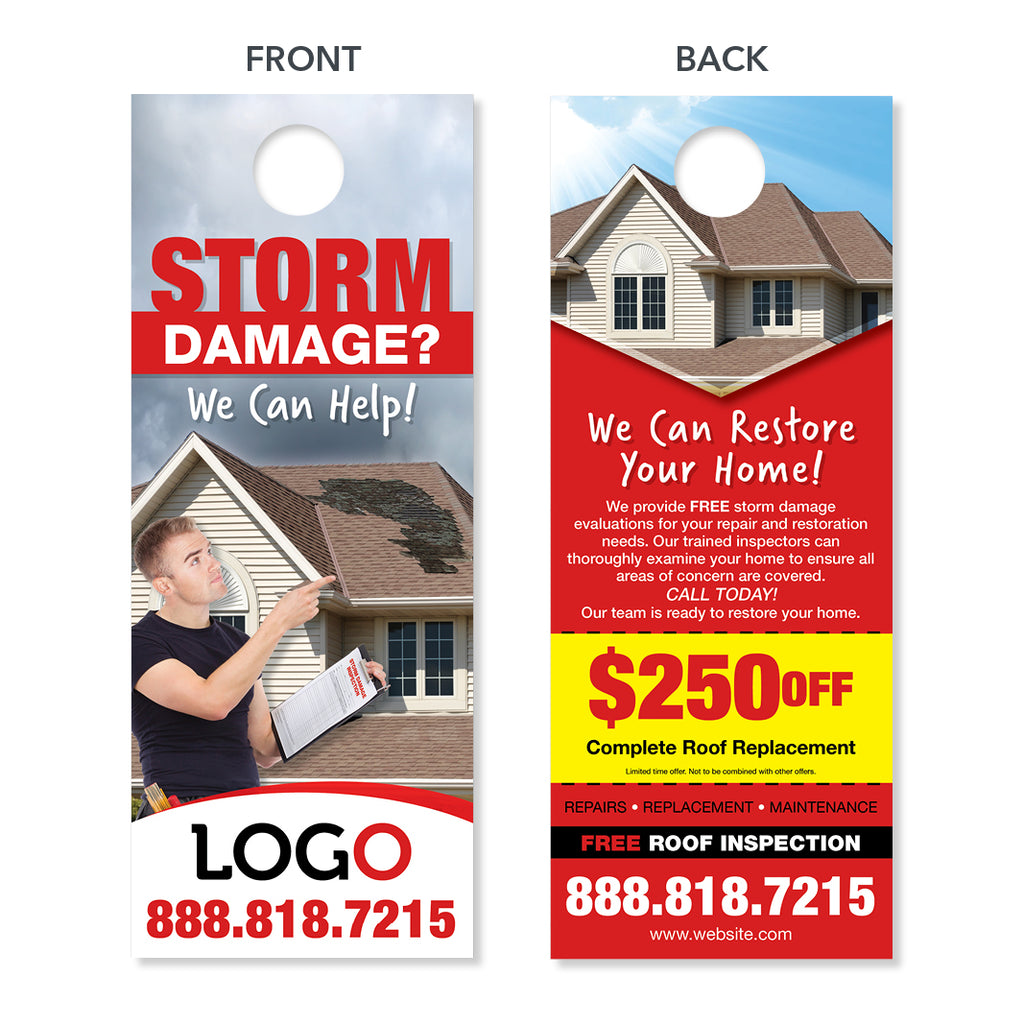 Storm Damage Door Hanger - Designed & Printed - FREE Shipping ...
