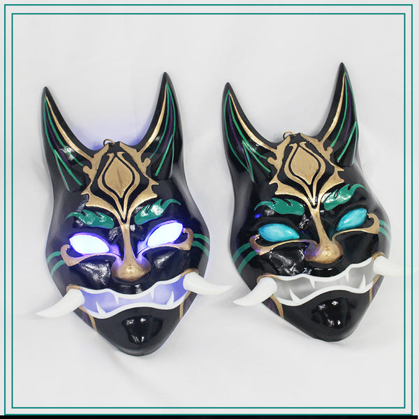 Yasha Xiao Mask Game Genshin Impact Cosplay Accessories 25CM Glowing M ...