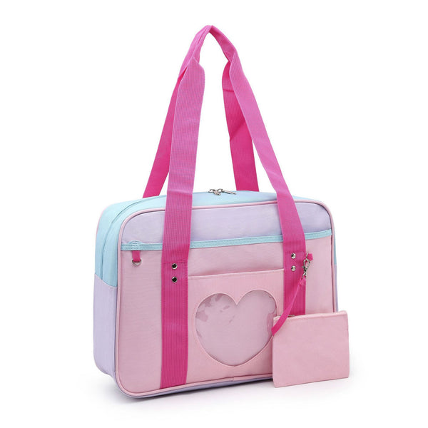 JBg Pink Preppy Style Travel Shoulder School Bags For Women Girls ...