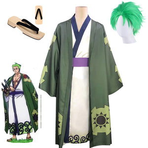 Anime One Piece Roronoa Zoro Cosplay Costume Kimono Robe Fortunecosplay