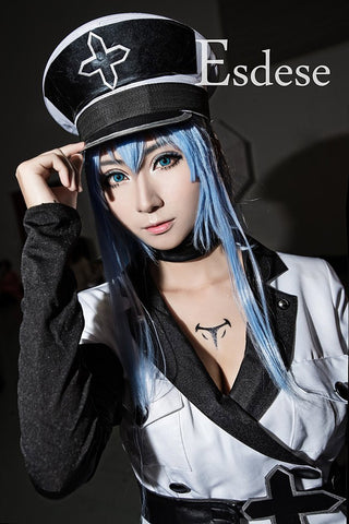 Anime Akame ga KILL! Esdese/ Esdeath Cosplay Dress Uniform Wig And