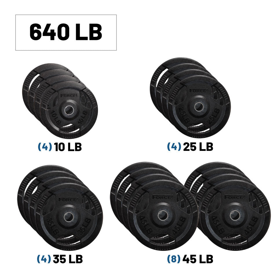 Force USA Rubber Coated Olympic Weight Plates - LB