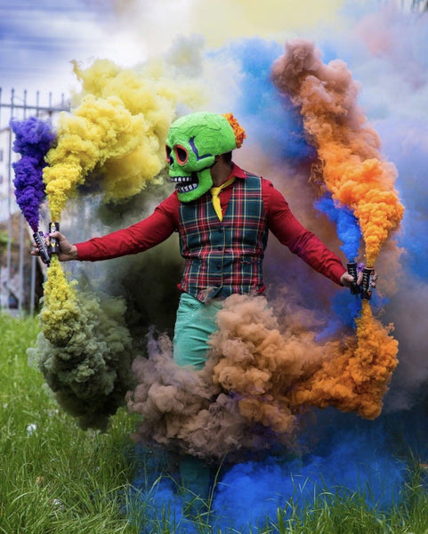 colored smoke bomb photography