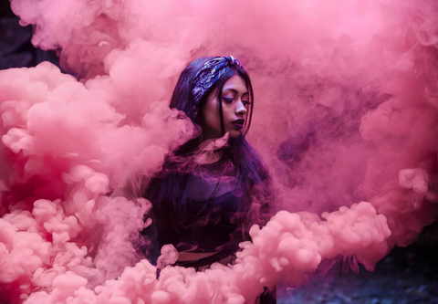 wire pull smoke grenade pink smoke bomb