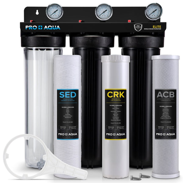 Pro+aqua pro-100-e, whole house water filter, 3 stage water filter 