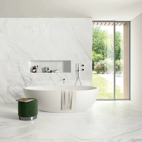 Bedrosians - Magnifica Nineteen Forty-Eight - 48" x 48" Glazed Porcelain Tile - Luxe White large format tile