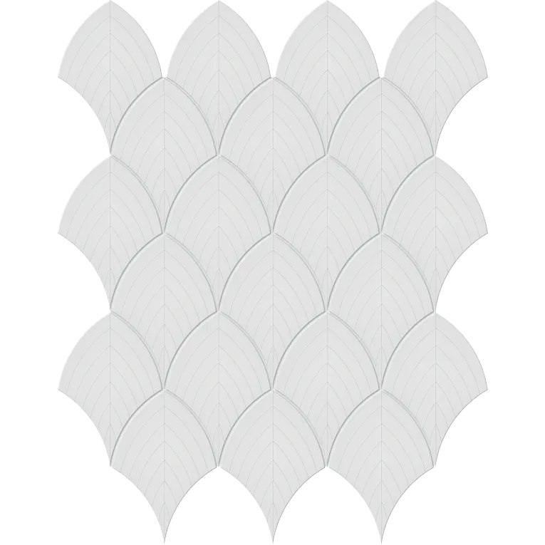 Arizona Tile - S-Series - Porcelain Scallop Mosaic - Canvas White 