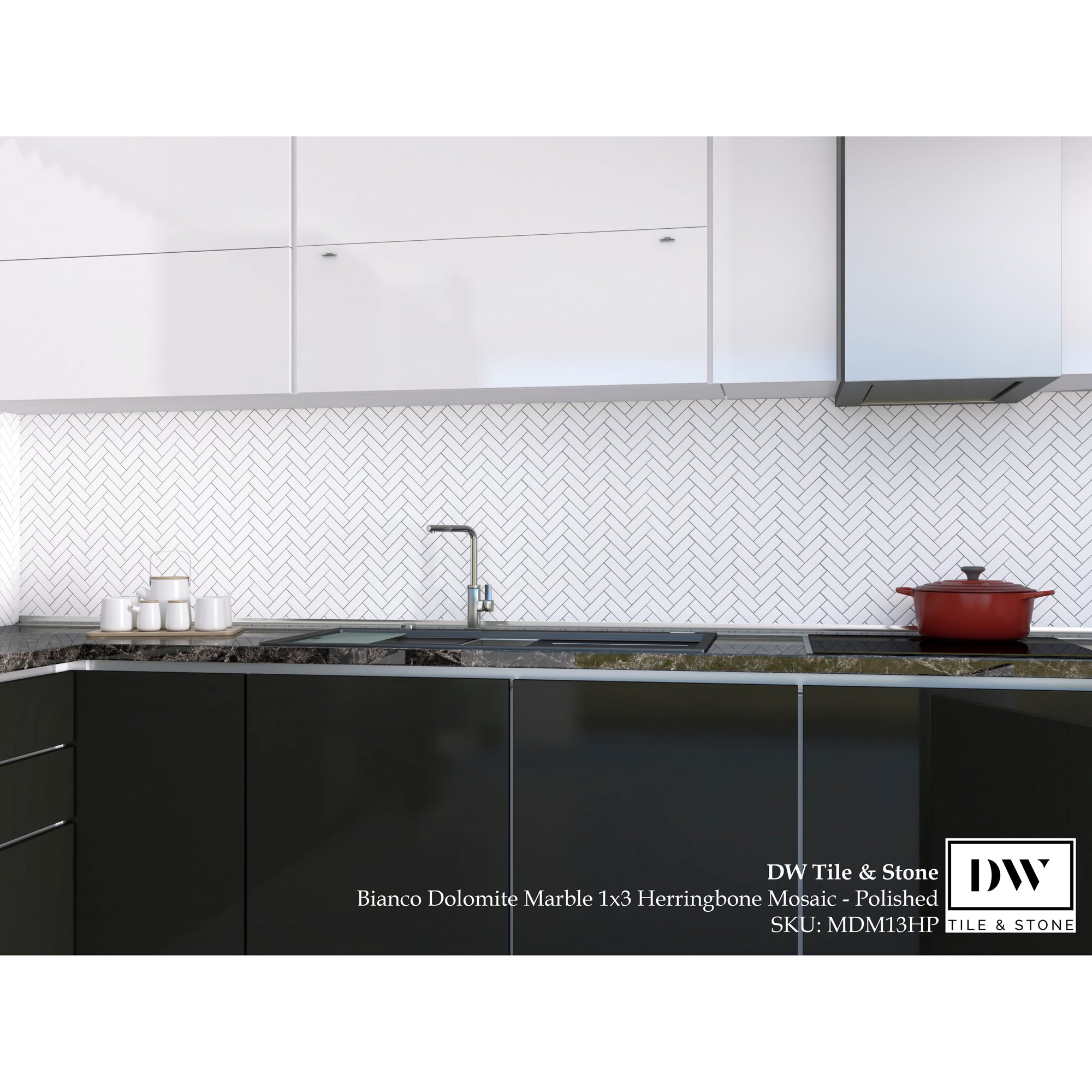 Dw Tile Stone 1x3 Herringbone Dolomite Marble Mosaic Tile Polish Floorzz