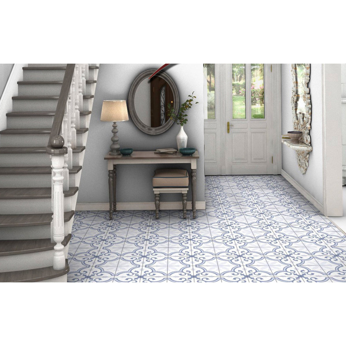 General Ceramic - 10 in. x 10 in. Lacour Artic Deco Tile - Floorzz